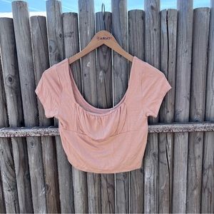 Cream orange crop top